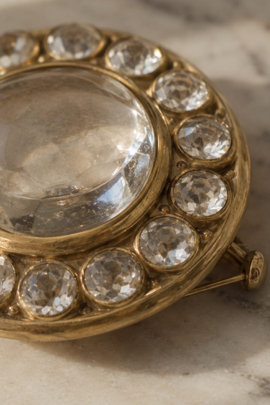 Kettle Glass-Stone Brooch — second view