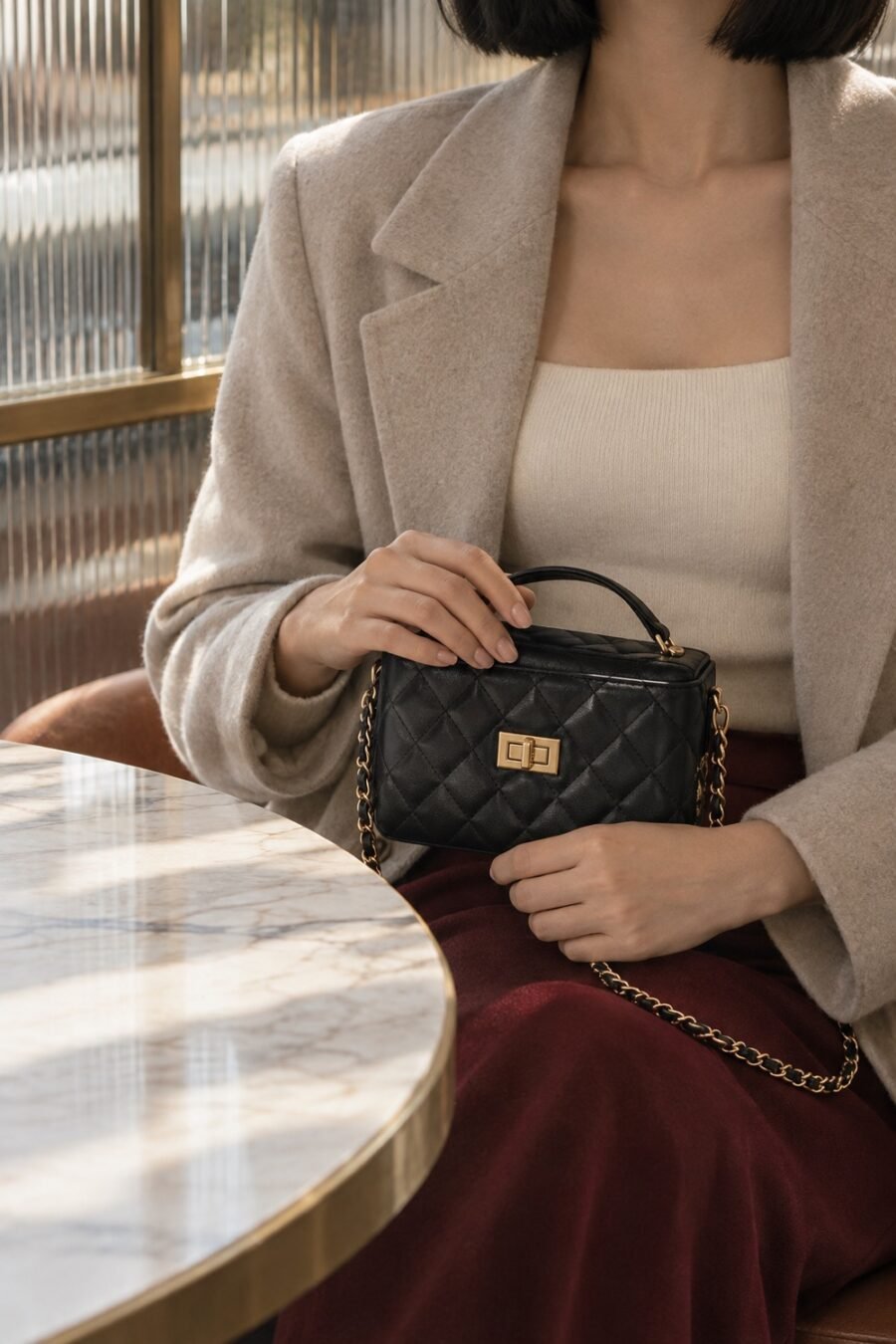 Quill Quilted Chain Bag — second view