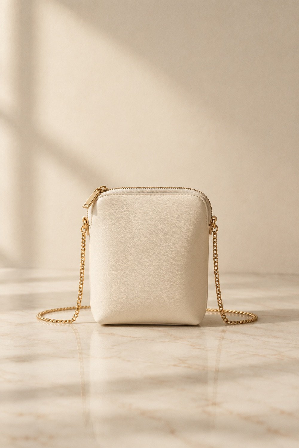 Quill Micro Chain Pouch in Cream