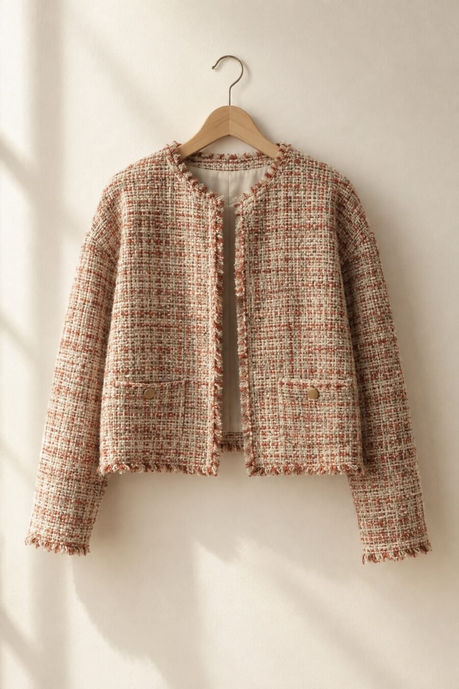 Pell Frayed-Edge Tweed Jacket — second view