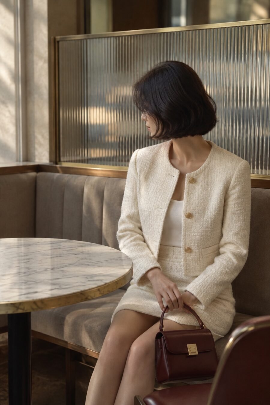 Southey Boucle Set in Ivory boucle